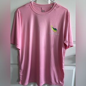Soft Pink Short Sleeve Tee with Tropical Graphic
